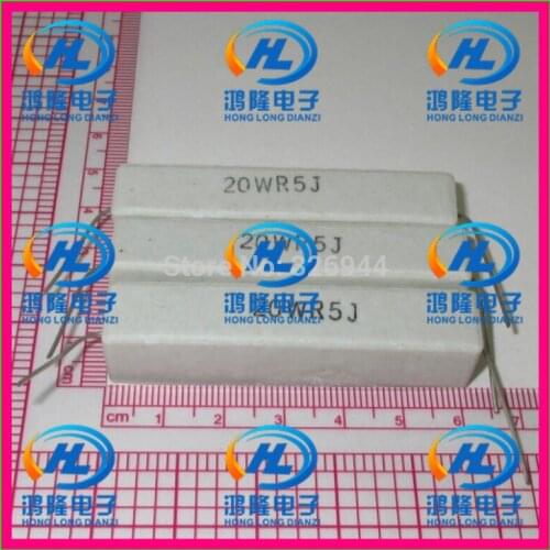 10pcs/lot) 20W 0.5 ohm +/-5% Horizontal cement resistor / 20W R5J ohm 5% Cement resistance / 20W 0.5RJ Ceramic resistor