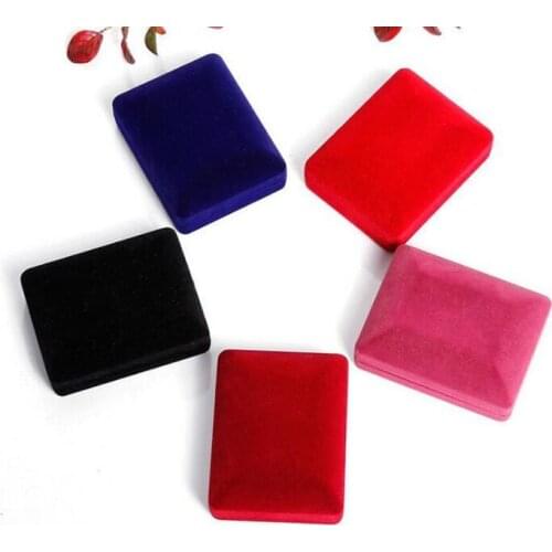 100PCS/Lot Necklace Case Display Jewellery Gift Storage Boxes Black/Red/Pink Velvet Carrying Case Organizer 6*7.8*3.3cm #35204