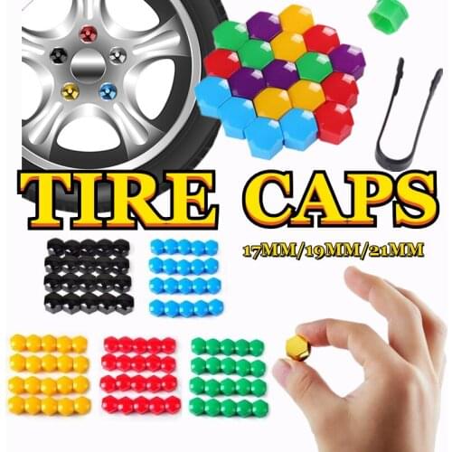 20 pcs 17/19/21mm Car Wheel Nut Caps Car Tyre Nut Bolt Auto Hub Screw Cover Anti-Rust Protection Covers Auto Styling