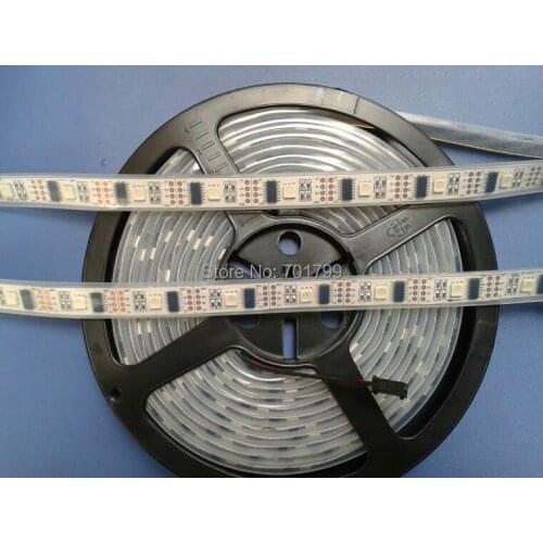 5m DC5V WS2801 32leds/m with 32pixels/m led digital strip;white pcb;waterproof in silicon tube