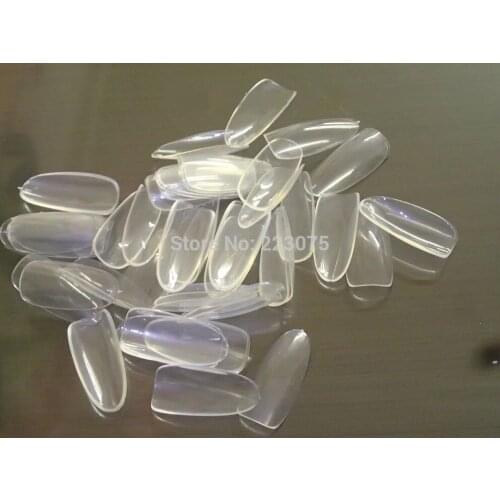5 bags/lot oval rounded clear full cover false salon nails tips