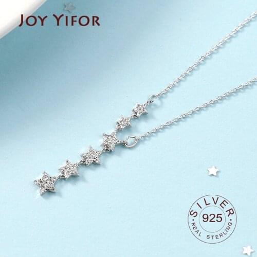 925 sterling silver necklace ladies elegant chain necklace fashion stars tassel sterling silver jewelry round r necklace