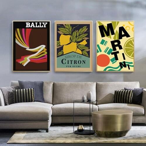 Abstract Colorful Things Lemon Alphabet Canvas Painting Wall Art Nordic Posters and Prints Wall Pictures for Living Room Decor