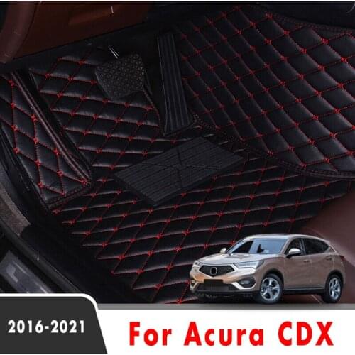 Car Floor Mats For Acura CDX 2021 2020 2019 2018 2017 2016 Leather Waterproof Custom Auto Foot Pads Automobile Carpets Cover