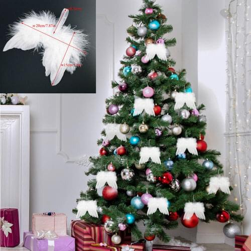 White Feather Wing Lovely Chic Angel Christmas Tree Decoration Hanging Ornament Home/party/wedding Ornaments
