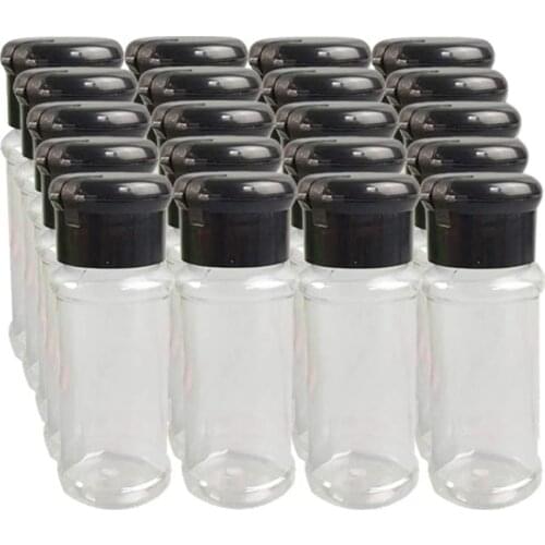 Big deal 20Pcs/Set 100Ml Spice Salt Pepper Shakers Black Seasoning Jar Can Pepper Bottle Barbecue Condiment Kitchen Gadget Tool