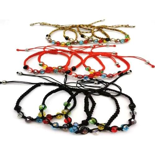 12Pieces Multi Color Crystal Thread Braid Seven Star Array Bracelet For Men And Women Lucky To Ward Off Evil Gather Wealth