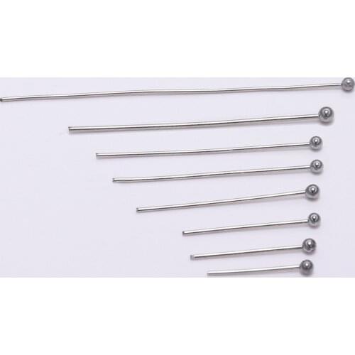 100pcs/lot 15 20 30 40 50mm Stainless Steel Ball Head Pins Bright Headpins For DIY Jewelry Making Findings Supplies Accessories