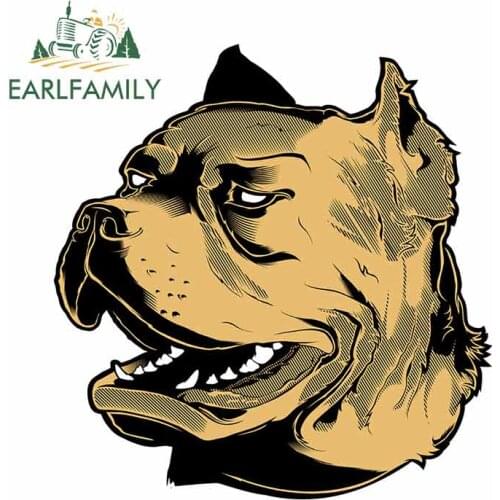 EARLFAMILY 13cm x 12.4cm Cartoon Bulldog Personality Creative Car Stickers Laptop Luggage Wall Decal Car Accessories Decoration