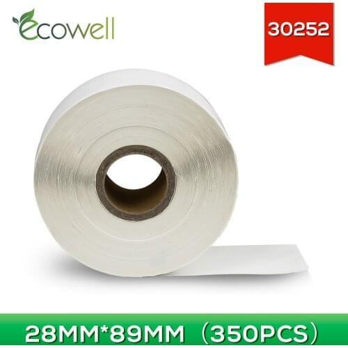 Ecowell 1Roll/350pcs 30252 Label 28mm*89mm Thermal Paper Compatible for Dymo LabelWriter 450 450Turbo 450 Twin Turbo 4XL Printer