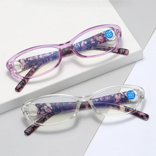 Elbru Stylish Resin Ultralight Anti-blue Light Reading Glasses Classic Printed Presbyopic Glasses With Diopter +1.0 to +4.0