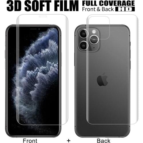 10pcs/lot Hydrogel Sticker Front + Back Soft Film For iPhone 11 Pro Max Full Cover Protector For iPhone X Xs Max Xr 7 8 Plus