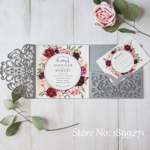 Hot sell party favor elegant wedding card handmade swan invitation cards with envelops