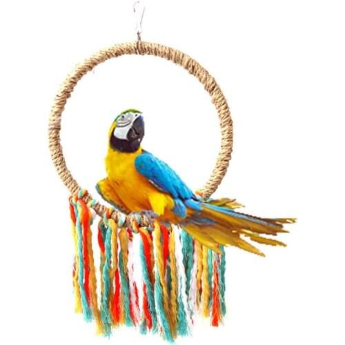 Bird Swing Toy Natural Parrot Cage Toy Parrot Chewing Toy Bird Perch Stand Toy For Cage Decoractive Bird Playing Toys