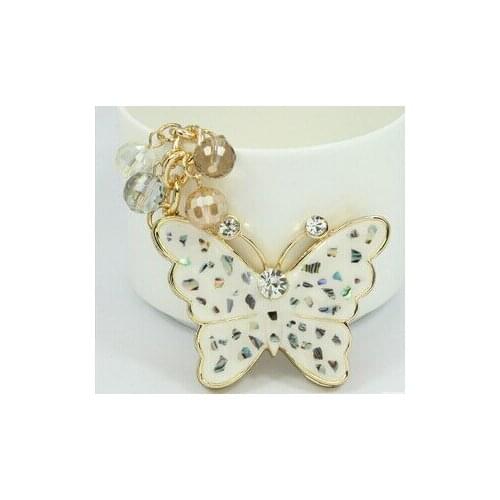 Korean butterfly keychain/new 2018 luxury fashion jewelry crystal keyring bag accessories wholesale/chaveiro strass/llaveros car