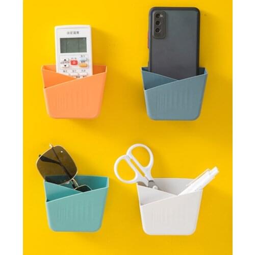 Multi-function Remote Control Air Conditioner Storage Box With Partitions Wall-mounted Phone Plug Holder Stand Containe Home