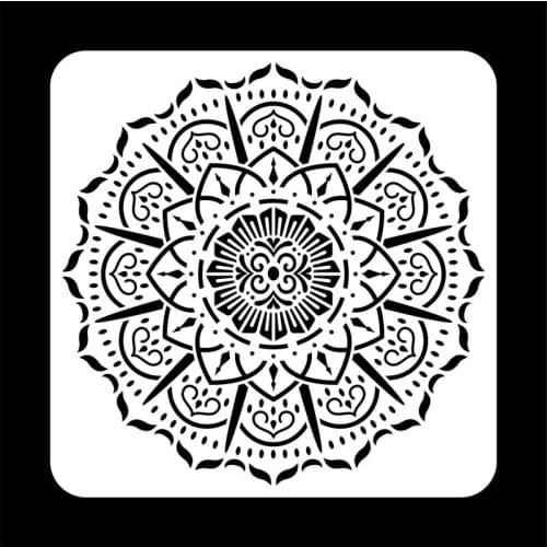 Size 30*30CM Reusable Stencil Laser Cut Painting Template Floor Wall Tile Fabric Furniture Stencils Mandala Painting Stencils