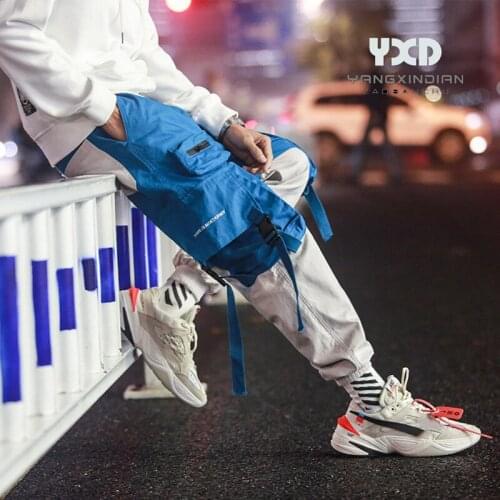 Men clothing mens multi-pocket streetwear hip hop cargo pants mens bolor block trousers man fashion track pants jogger pants