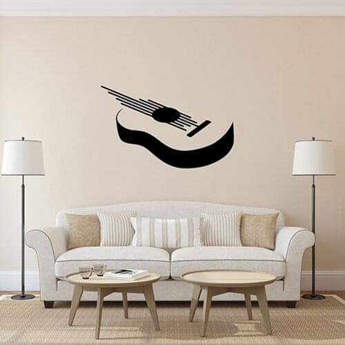 Guitar silhouette wall stickers rock music abstract living room bedroom ornament sticker removeable vinyl decors wall decal G182