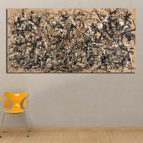 Autumn Rhythmes Abstract By Jacksones Pollocker Art Canvas Poster Painting Wall Picture Print Home Bedroom Decoration Framework