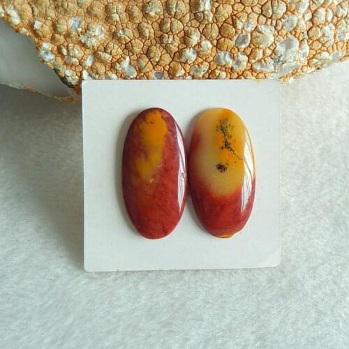 Natural Mookite Jasper Cabochon beads Pairs,27x14x3mm,4.4g