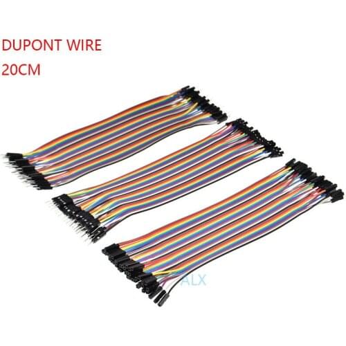 20CM 40PIN DUPONT LINE MALE TO MALE / FEMALE TO FEMALE / MALE TO FEMALE 40p jumper wire CONNECTOR cable FOR PCB ARDUINO