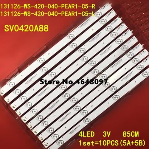 10 PCS/set LED backlight strip for SV0420A88 REV3 A B 131126-WS-420-040-PEAR1-C5-R/L tx-42as500e V42FWSD01