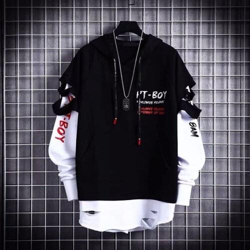 Hoodies Male Hip Hop Punk Streetwear Pullover Fashion Casual Sweatshirts Black Color Sweatshirt Hot Spring Autumn Boy Girl Top