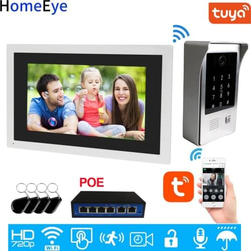 TuyaSmart APP/Password/IC Card Remote Unlock 960P WiFi Video Door Phone IP Video Intercom Touch Screen POE Access Control System