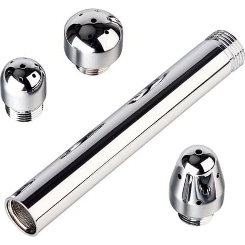 Universal 1/2" Shower Enema Water Nozzle with 3 Head Anal Douche Vaginal Clean Kit Aluminum Enema Shower Anal Cleaner