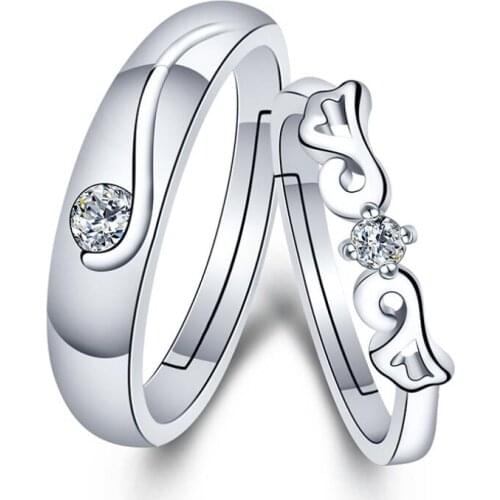 New Fashion Zircon Angel Wings Opening Adjustable Rings For Women Couple Ring Wedding Jewelry Party Gifts SAR232