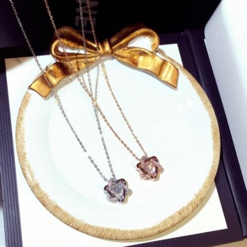 Fashion geometric inverted triangle AAAAACZ female pendant necklace wedding ball Valentines Day jewelry gift