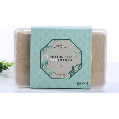 1000 Pieces Of Natural Color Make-Up Cotton Boxed Bamboo Fiber Light Delicate Water-Saving Make-Up Cotton Cleaning Beauty Tool
