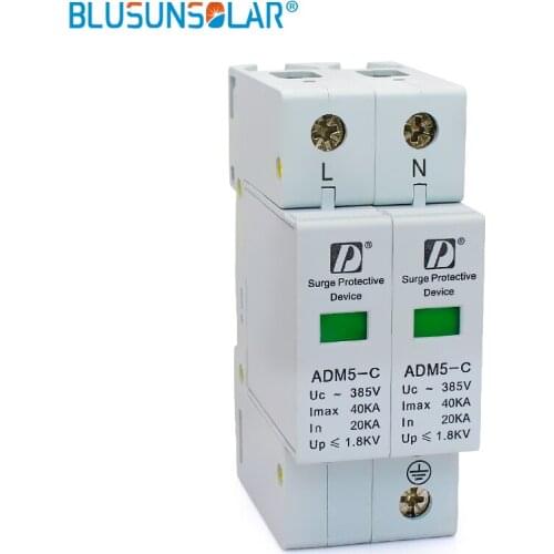2 pieces/lot)high quality 2P 20-40kA 110V 220V 380V AC Din Rail SPD low voltage Surge Protective Device