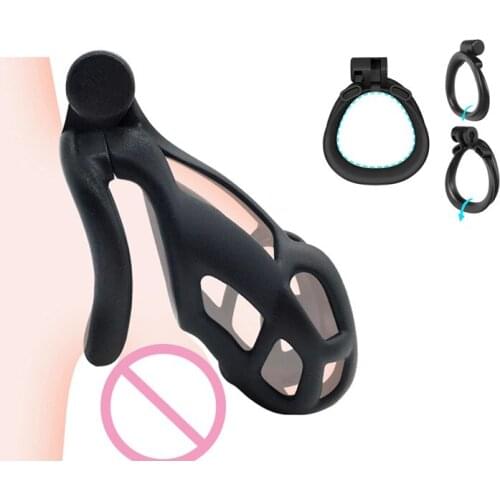 2021 Cobra 3.0 Male Chastity Device With 4 Penis Rings,Mamba Cock Cage,Chastity Belt,Penis Lock,Adult Sex Toys For Men