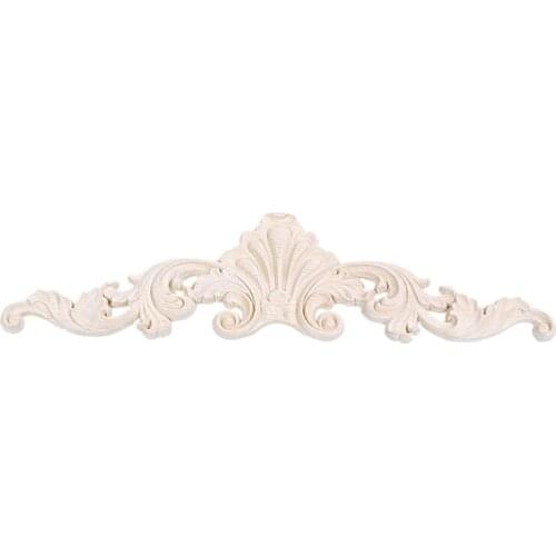 30*8*1cm Wood Carved Corner Onlay Applique Frame Decor Furniture Craft Unpainted