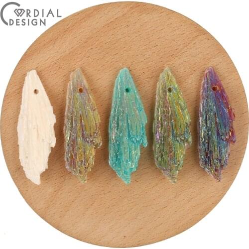 Cordial Design 15*47MM 50Pcs Jewelry Findings & Components/Resin Beads/Aurora Effect/DIY Charms/Hand Made/Earrings Accessories