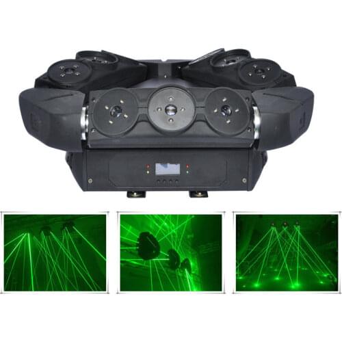 9 Eyes Green Moving Head Spider Beam Lamp Pro DMX Laser Lights DJ Disco Club Party Show Ray Scan Stage LED Effect Lighting 109G