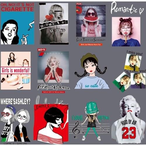 American Monroe Girl patches iron on transfer for clothing thermal stickers strange thing patch heat transfert thermocollants