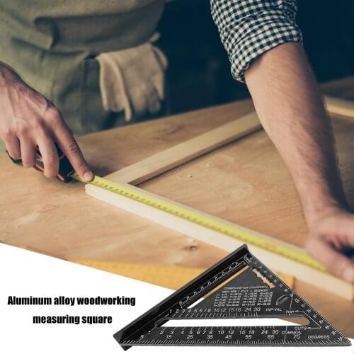 Woodworking Try Square Triangle Angle Protractor Wood Measure Ruler Profile Marking Tool Aluminum Metric Measuring Ruler