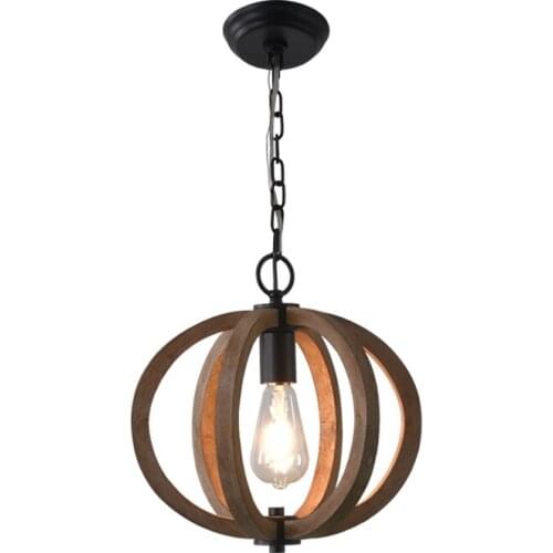 Wood Birdcage Pendant Lights Nostalgic Vintage Indoor Bedroom Villa Hall Decoration Old Lamps Hanglamp Retro Loft Hanging Lights