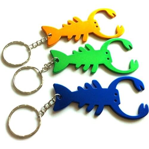 Lobster shape bottle opener key ring/aluminum alloy bar tool /promotion gift /100pcs/lot can put your logo/key chains opener