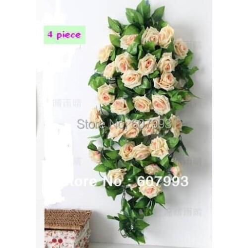 Artificial flowers vine,faux rose ivy ,fabric craft flower ivy, store home garden decoration flowers, 20pcs