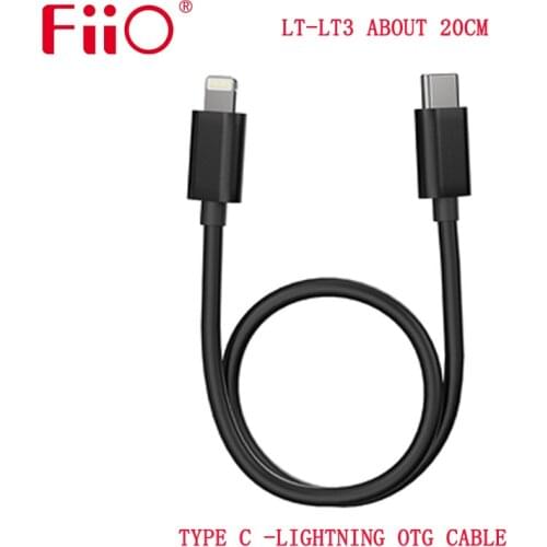 FiiO LT-LT1 Light-ning to USB Type-C Data Cable to Connect iOS Devices with DAC / AMP BTR3K BTR5 Q3 Q5S-TC etc. 10cm length