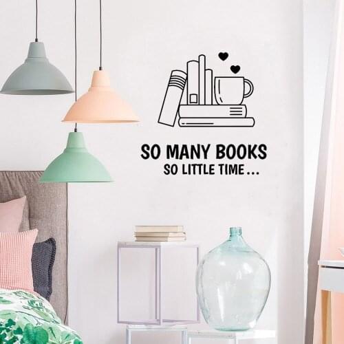 Books Wall Decal Quote Wall Decal For Reading Library Study Bookstore Window Stickers Vinyl Art Mural dw20144