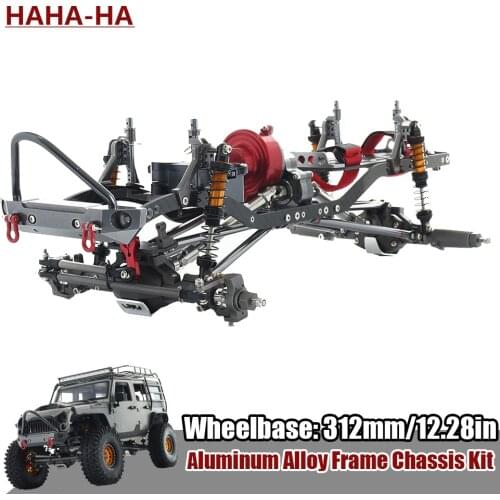 1/10 RC Crawler All Metal Frame Chassis Kit 312mm Wheelbase Frame Chassis Kit with Metal Bumper for SCX10 Rock Off Road Truck