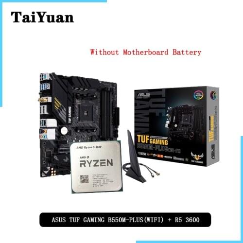 AMD Ryzen 5 3600 R5 3600 CPU + ASUS TUF GAMING B550M PLUS (WI-FI) Motherboard Suit Socket AM4 All new but without cooler