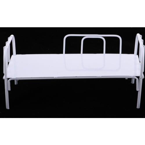 Handmade Crafts Miniature Metal Single Bed Bedroom Furniture Toy for 1/6 Dollhouse Life Scenes Decoration