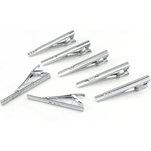 Mens Neck Tie Pin Clips Clasp Classic Stainless Steel Jewelry Mustache Groom Usher Mens Clothing Accessories 6cm Length