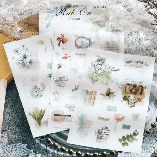 KSCRAFT Vintage Rub On Stickers for Scrapbooking DIY Projects/Photo Album/Junk Bullet Journal Card Making Crafts